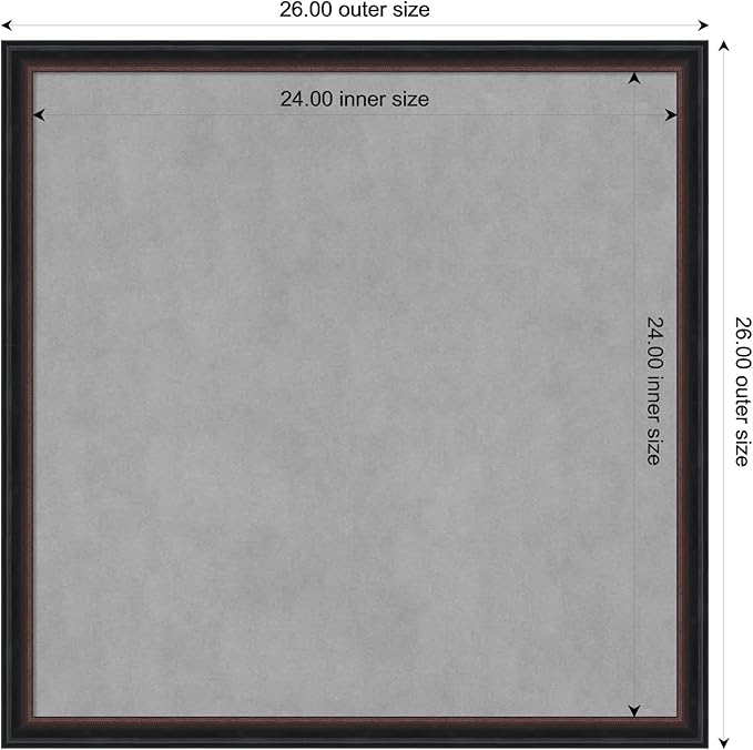 Amanti Art Black Framed Magnetic Board 26x26 Medium Vision Board - Image 4