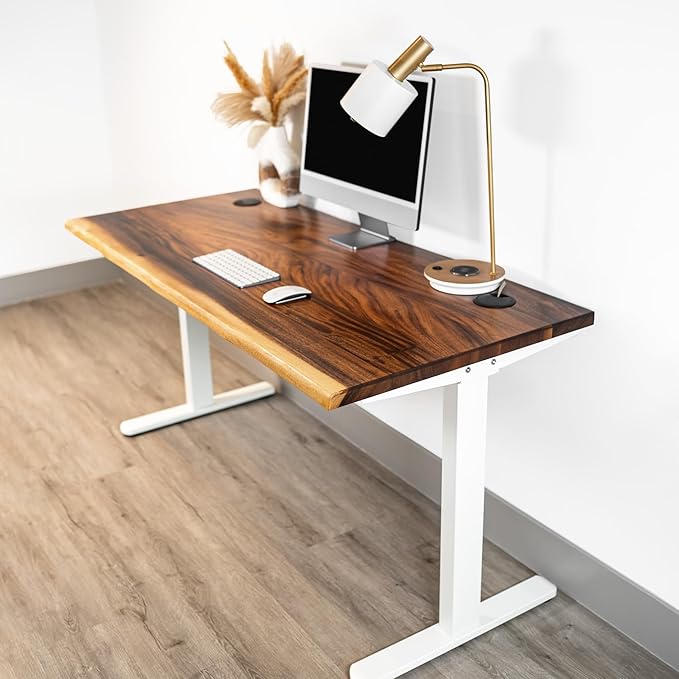 Standing Desk – Walnut Solid Wood Desk, Natural Live Edge, Adjustable Height - Image 8