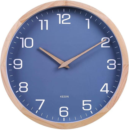 Kesin Wall Clock 12 Inch Silent Non Ticking Wood Wall Clocks Battery Operated by Kesin