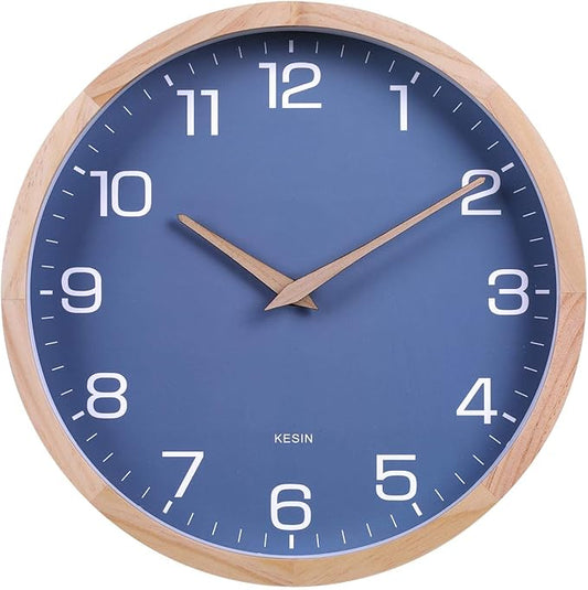 Kesin Wall Clock 12 Inch Silent Non Ticking Wood Wall Clocks Battery Operated by Kesin