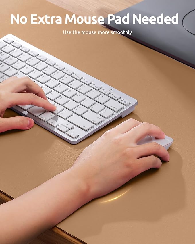 YSAGi Leather Desk Protector, Office Mat, Large Mouse Mat, Non-Slip PU Leather - Image 3