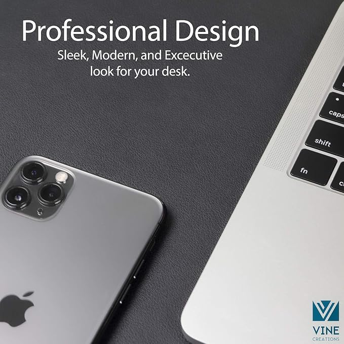 Vine Creations Leather Desk Mat 32" x 17", Desk Protector Mat, PU Leather Desk - Image 3