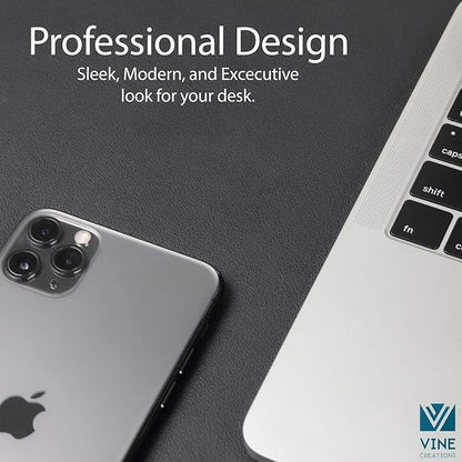 Vine Creations Leather Desk Mat 32" x 17", Desk Protector Mat, PU Leather Desk - Image 3