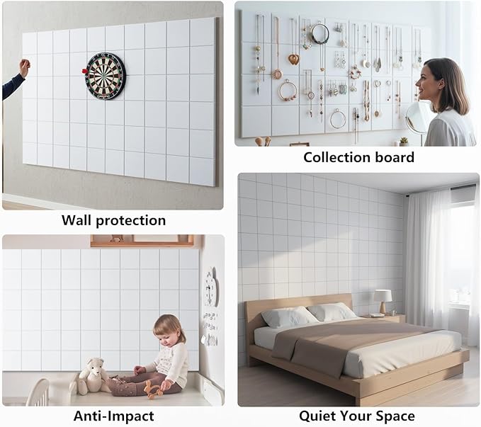 G Gamit Large Felt Wall Tiles Bulletin Board 59”x36”, Large Cork Board - Image 6