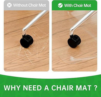 100pointONE Office Chair Mat for Hardwood Floors, Easy Glide Floor Mat for - Image 2