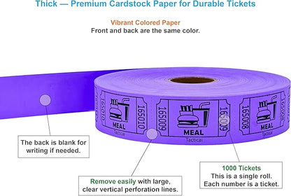 Tacticai 1000 Raffle Tickets, Single Roll, Ticket - Image 2