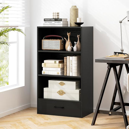 LOKO 4-Tier Bookcase with Storage Drawer, Modern Organizer Display Storage - Image 5