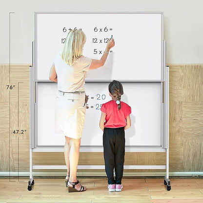 maxtek Dry Erase Whiteboard Height Adjustable, Easel Stand Rolling White Board - Image 4