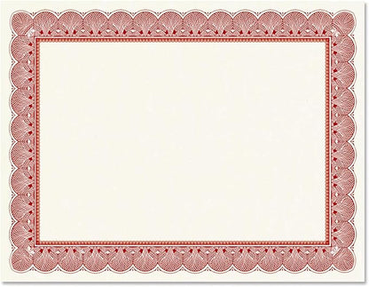 Elite Red & White Parchment Certificate Papers - Image 2