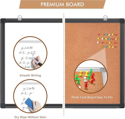 Magnetic White Board and Cork Board Combo, 36 X 24 inches Whiteboard Bulletin - Image 4