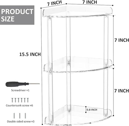 Sezanrpt 3 Tier Countertop Corner Organizer Shelf 7x7x15.7 Inch, Countertop - Image 3