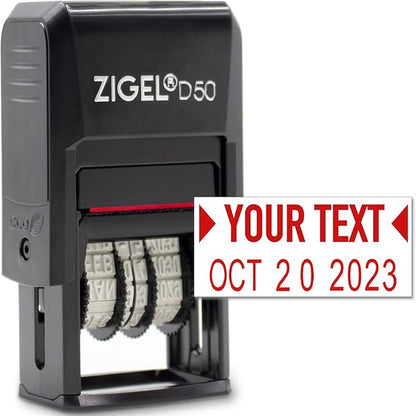 ZIGEL D50 Date Stamp with Your Custom Text by ZIGEL