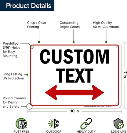 Custom Arrow, Custom Directional Sign, Two Way Arrow, 7x10 Inches, Rust Free - Image 6