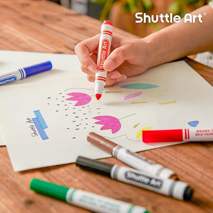 Shuttle Art 304 Pack Washable Markers, 8 Colors Broad Line Markers, Separate - Image 6