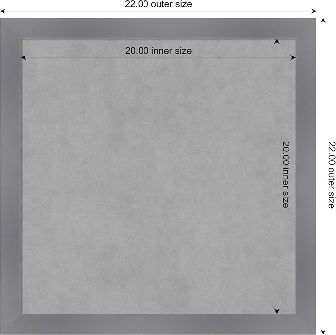 Amanti Art Grey Framed Magnetic Board 22x22 Medium Vision Board - Image 3