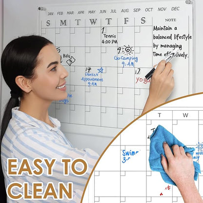 MAKELLO Acrylic Calendar for Wall 24" x 18", 4 Pens, Pen Holder, Wall-Mount - Image 4