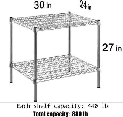 Regal Altair 24" Deep x 30" Wide x 27" Height Wire Shelving Kit | 2-Tier | NSF - Image 3