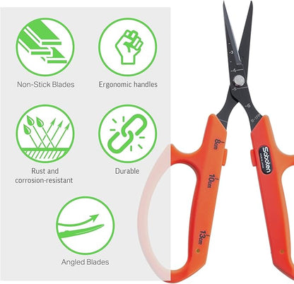 Saboten Fluorine Coated Angled Blade Trimming Scissors Orange PT-2 160mm - Image 3
