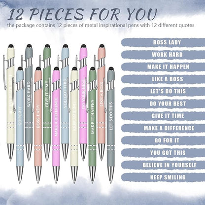 Zonon 12 Pcs Inspirational Pens Bulk Funny Ballpoint Pen - Image 2