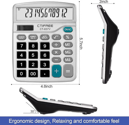Flutesan 8 Pack Calculator Bulk 12 Digit Solar Power Calculator Solar and - Image 2