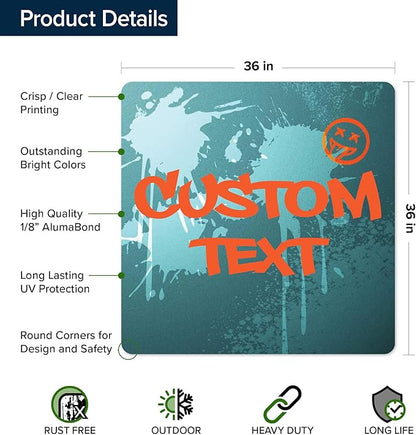 Custom Sign, Custom Street Sign, 11 Font Colors, 13 Font Styles, 4 Hole Options - Image 6