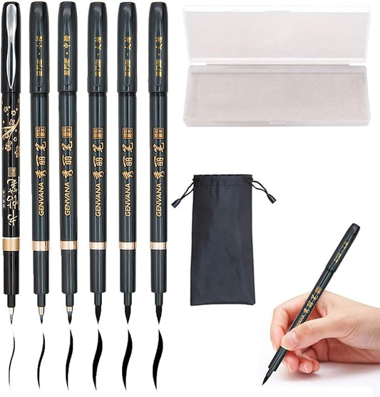Rilanmit Hand Lettering Pens, Refillable Calligraphy Pens Brush Marker Pens Set by Rilanmit
