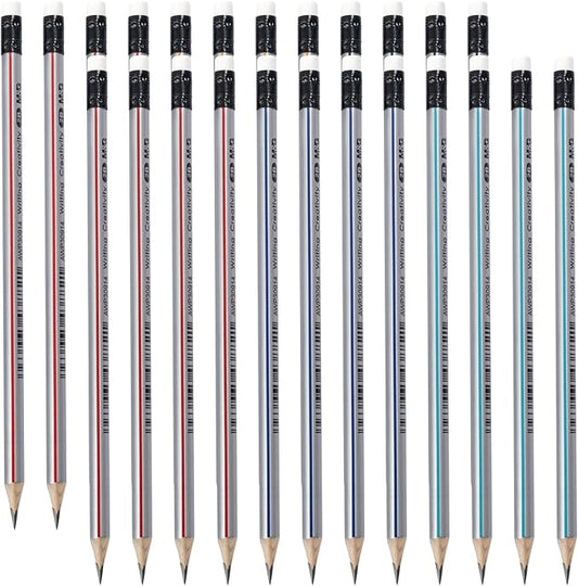 M&G Signal Series 24 Pack 2B Triangular Wood-Cased Pencils, Pre-Sharpened by MG