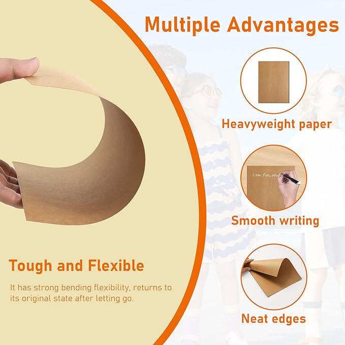 Guakicae 150 Sheets Brown Cardstock 4 x 6 Kraft Paper, 300gsm/110lb Heavyweight - Image 3