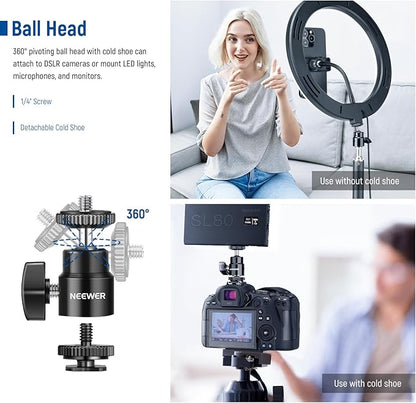 NEEWER Camera Desk Mount with C Clamp, 2 Pack 13.8"-23.6" Adjustable Desktop - Image 3