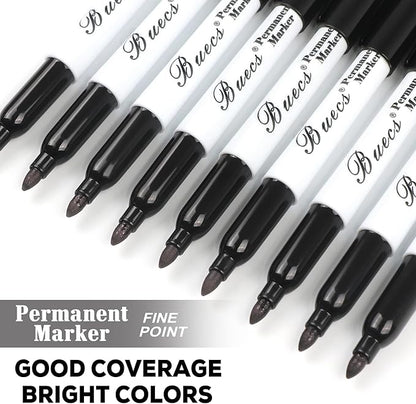 Buecs Permanent Markers, Fine Point, Waterproof & Smear Proof Markers, Quick - Image 6