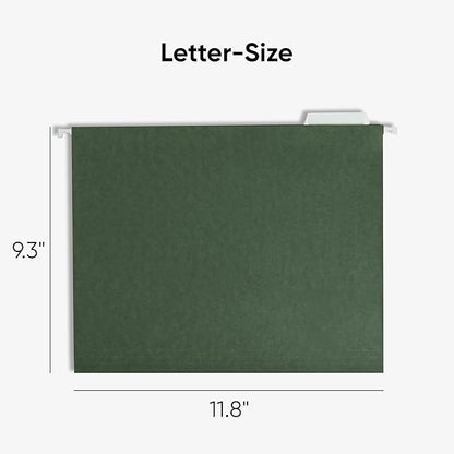 Smead Hanging File Folder, 1/5-Cut Adjustable Tab, Letter Size, Standard Green - Image 2