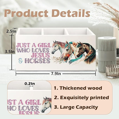 URLLUAE Horse Gifts for Girls Women Wooden Pen Pencil Holder for Office Desk - Image 6