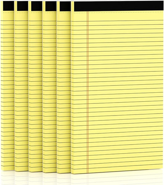 Roneky Yellow Legal Pads 8.5 x 14 Note Pads, 6 Pack 8.5 x 14 Notepads, Wide by NotePads