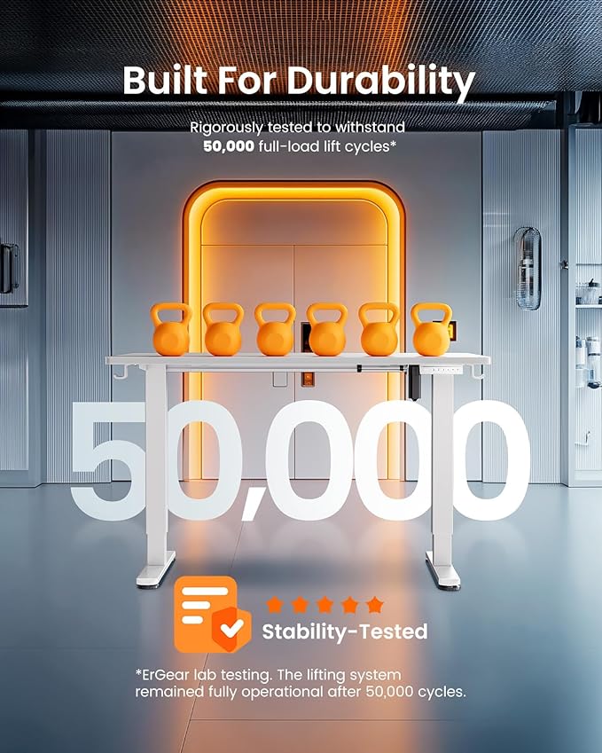 ErGear Height Adjustable Electric Standing Desk, 55 x 28 Inches Sit Stand up - Image 8