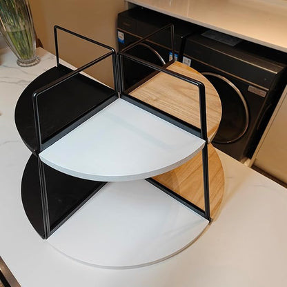 2 Tier Bathroom Counter Organizer, Standing Rack Cosmetic Holder, Wood Bathroom - Image 10
