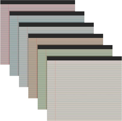 Lincia 6 Pcs 11" x 9.5" Legal Pads College Ruled Notepad Landscape Notebook by Lincia