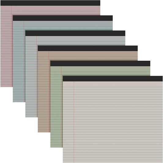Lincia 6 Pcs 11" x 9.5" Legal Pads College Ruled Notepad Landscape Notebook by Lincia