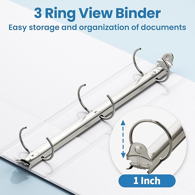 SUNEE White Binders 1 Inch 24 Pack Bulk - Image 3