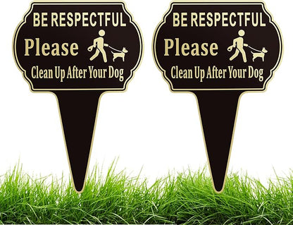 2 Pack Clean Up after Your Dog Signs Pick Up After Your dog sign 13.6"x9.6" by Unknown