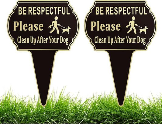 2 Pack Clean Up after Your Dog Signs Pick Up After Your dog sign 13.6"x9.6" by Unknown