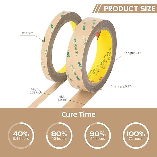 3M 300LSE Double Sided Tape 0.39" x 36 Ft, Heavy Duty Adhesive Tape Electronics - Image 5