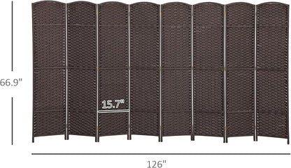 HOMCOM Room Divider, 8 Panel Folding Privacy Screen, 5.6' Tall Freestanding - Image 7