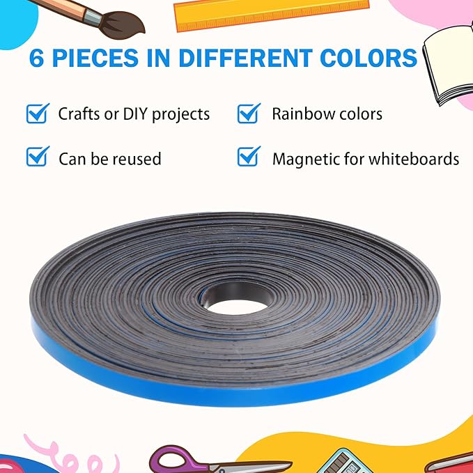 AmazingSpark Magnetic Tape Roll Thin Strips, 1/4 Inch x 33 Feet Magnetic Board - Image 6