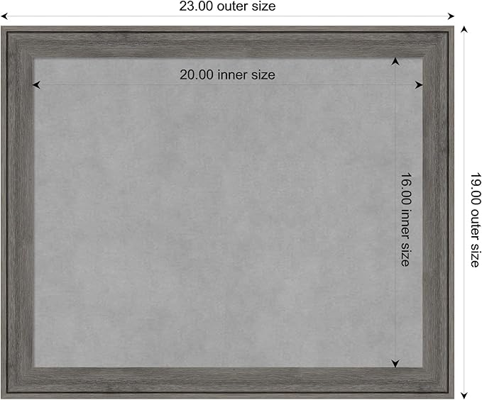 Amanti Art Grey Framed Magnetic Board 19x23 Small Vision Board - Image 4