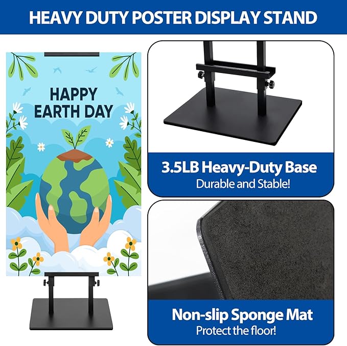 VAIIGO 2Pack Poster Stand for Display, Heavy Duty Floor Standing Sign Holder - Image 5