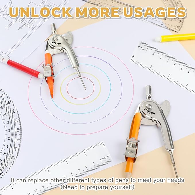 4 Pieces Geometry Math Set Compass - Image 5