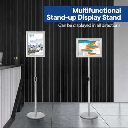 SENZHIYI Adjustable Poster Stand Holder Heavy Duty Snap Open Aluminum Pedestal - Image 6