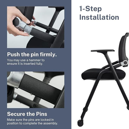 SLKJChr 2 Pack Foldable Office Chairs - Image 5