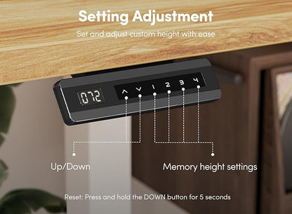 FEZIBO 63 x 28 Inch Deeper Height Adjustable Electric Standing Desk - Image 5
