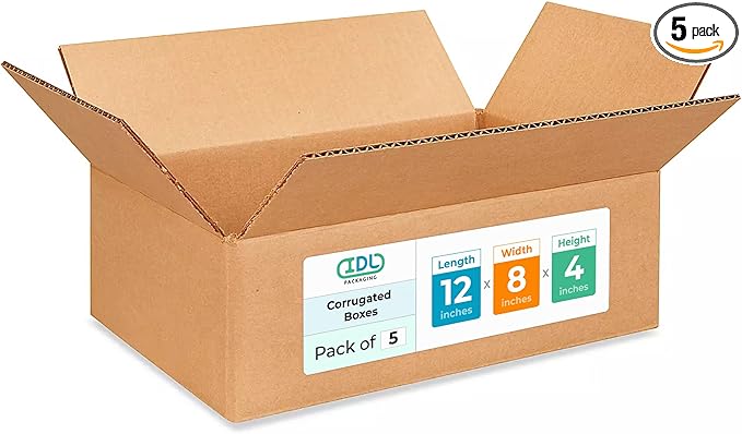 Medium Moving & Shipping Boxes 12 x 8 x 4 inches by IDLPackaging